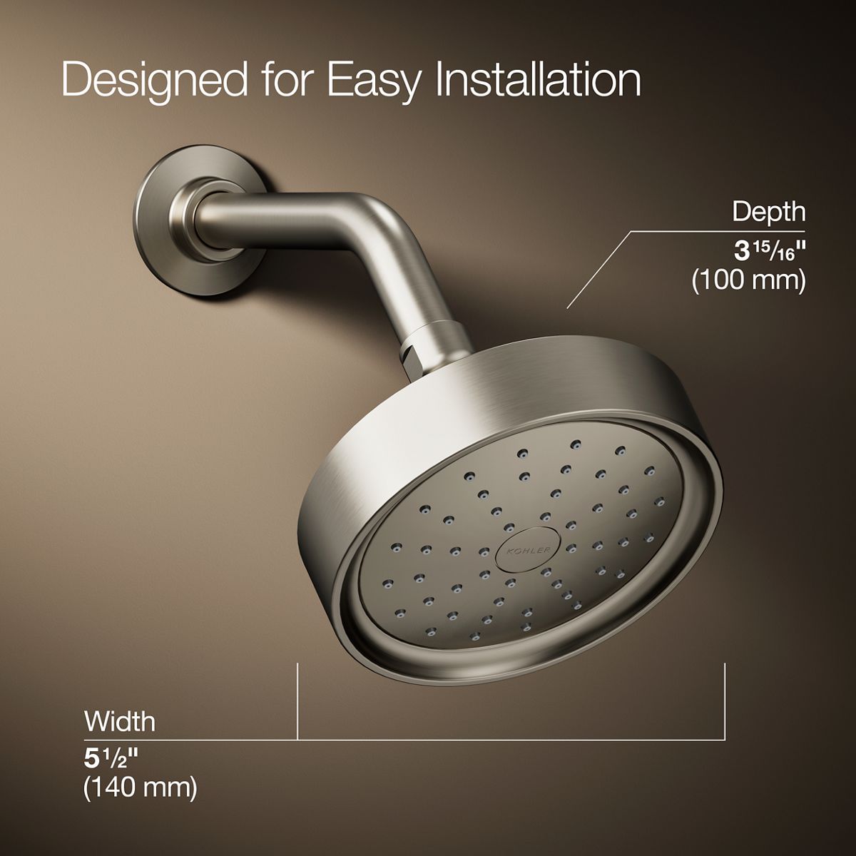 KOHLER Purist Single-function showerhead, 2.5 gpm
