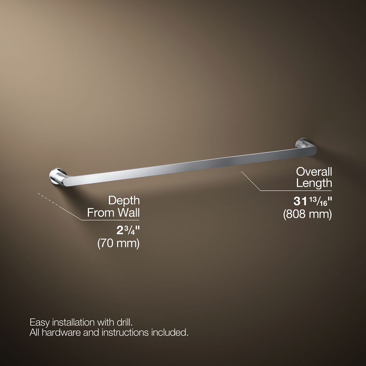 KOHLER K-97027 Avid 30" towel bar