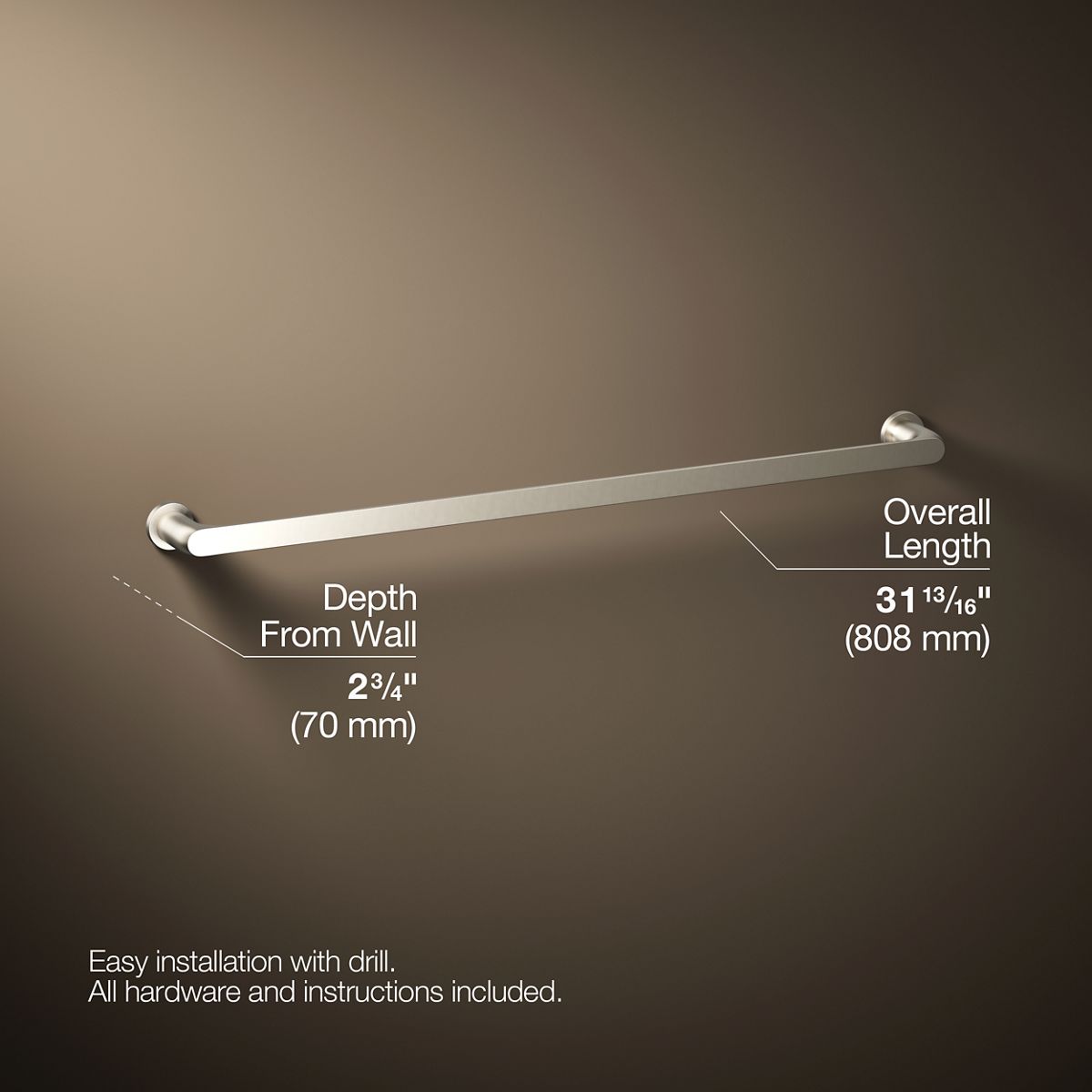 KOHLER K-97027 Avid 30" towel bar