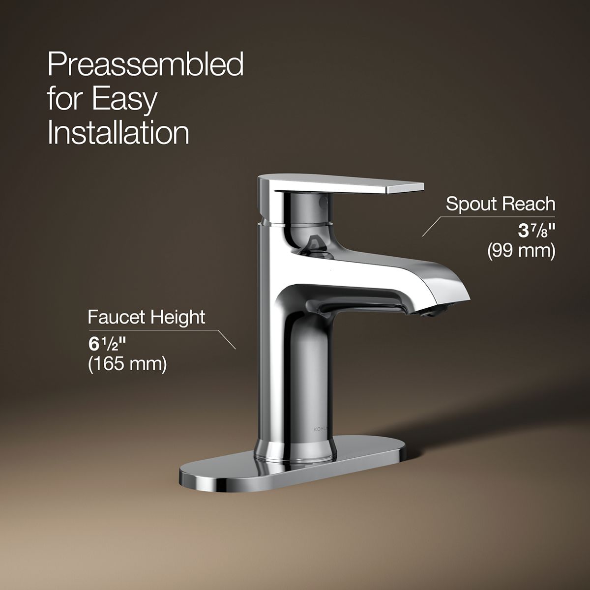KOHLER K-97061-4 Hint Single-handle bathroom sink faucet, 1.2 gpm