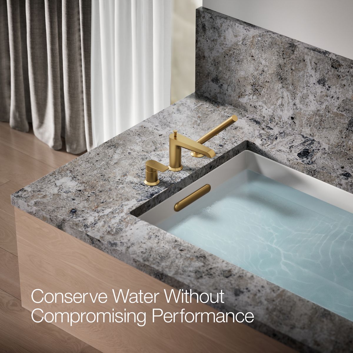 KOHLER K-97070-4 Hint Deck-mount bath faucet with handshower