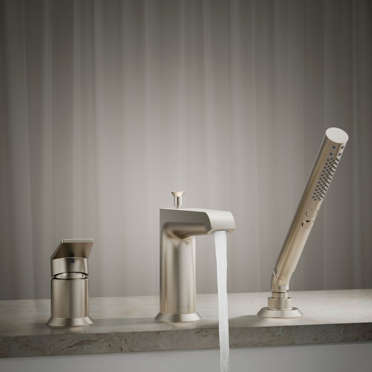 KOHLER K-97070-4 Hint Deck-mount bath faucet with handshower