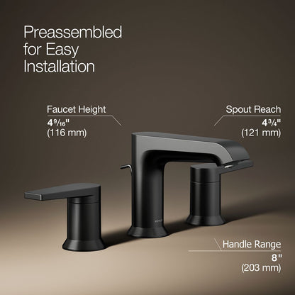 KOHLER K-97093-4 Hint Widespread bathroom sink faucet, 1.2 gpm