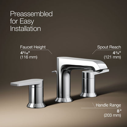 KOHLER K-97093-4 Hint Widespread bathroom sink faucet, 1.2 gpm