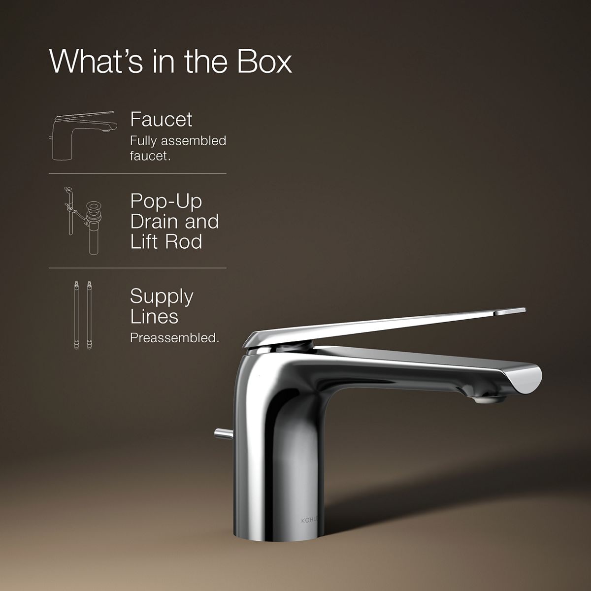 KOHLER K-97345-4 Avid Single-handle bathroom sink faucet, 1.2 gpm