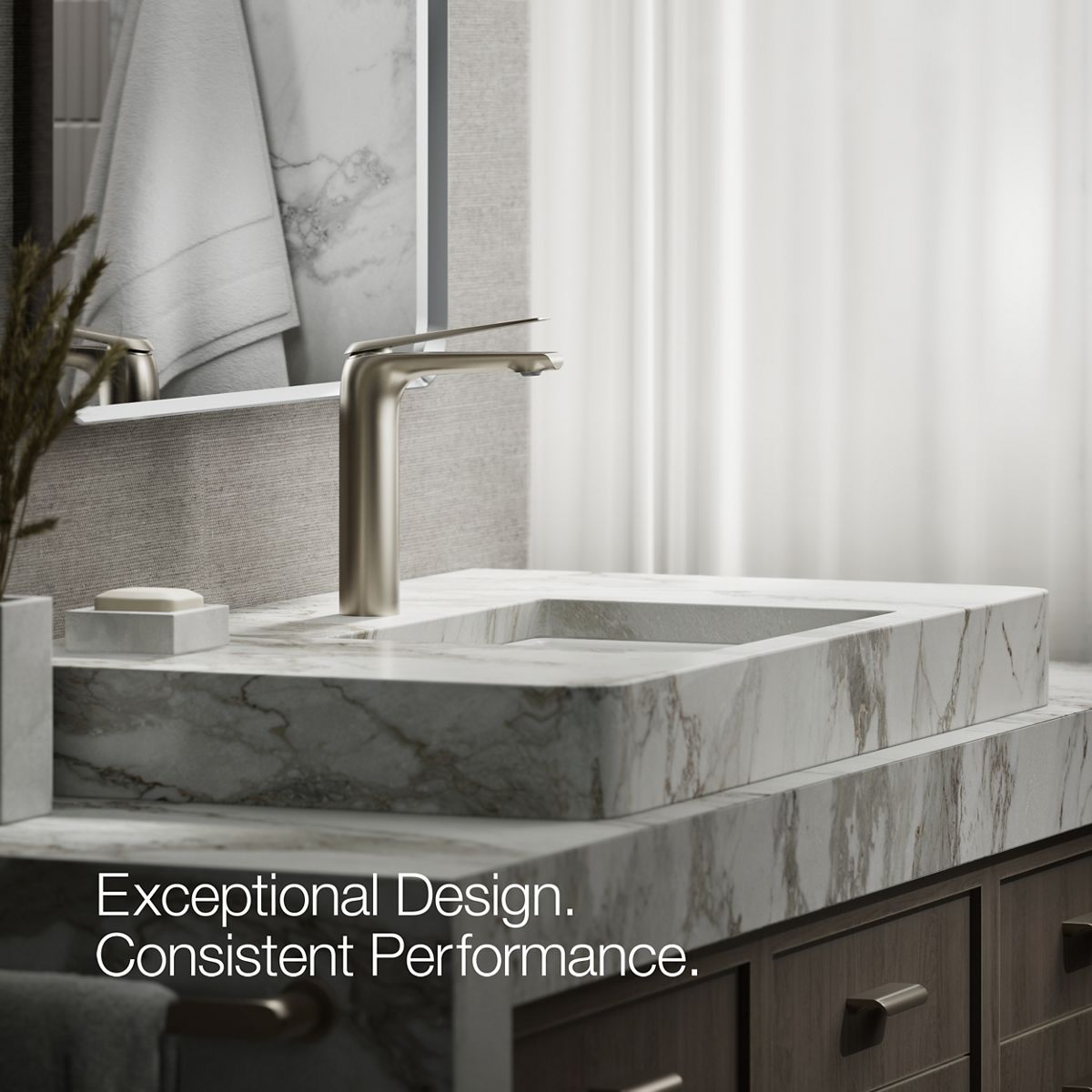 KOHLER K-97347-4N Avid Tall single-handle bathroom sink faucet, 0.5 gpm