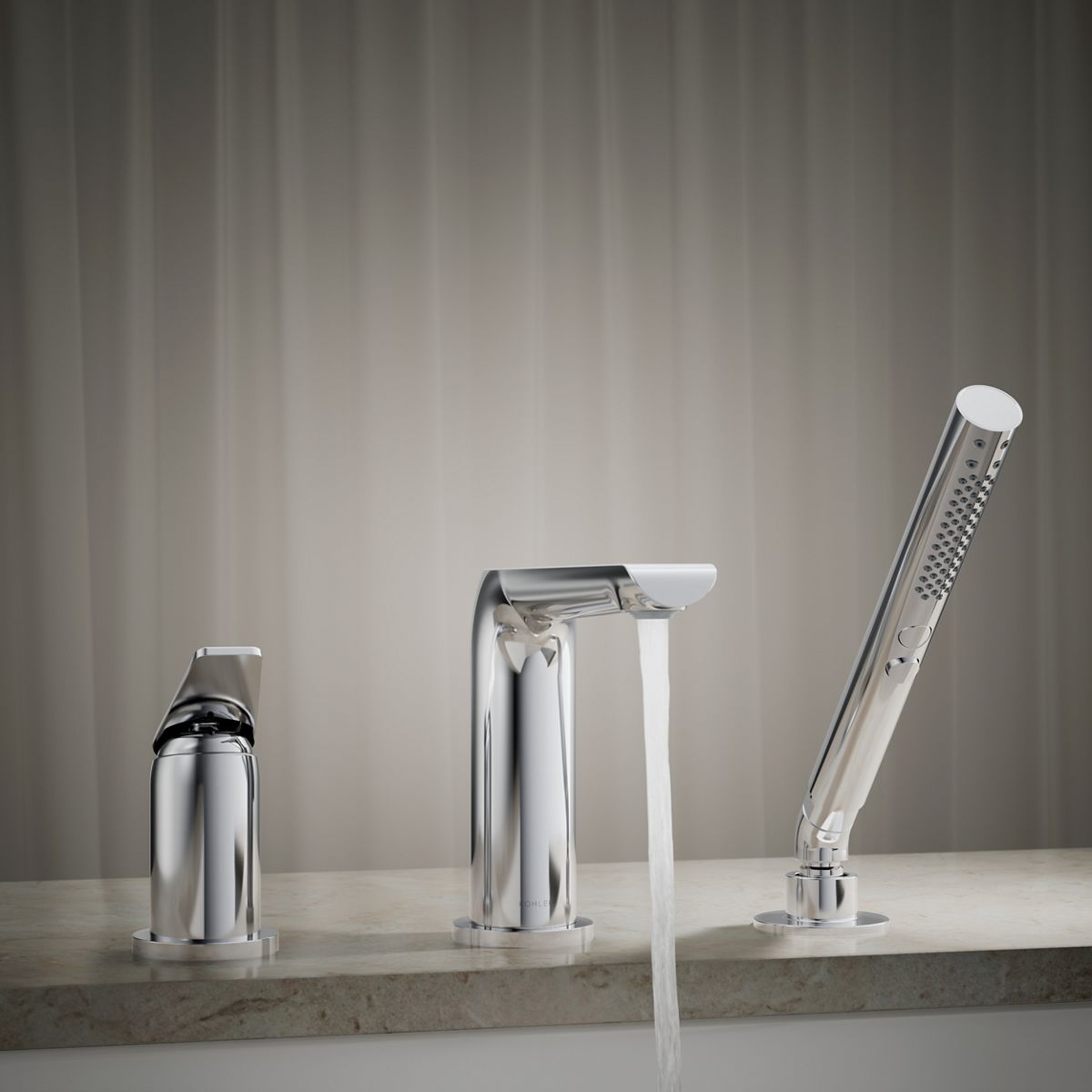 KOHLER K-97360-4 Avid Deck-mount bath faucet with handshower