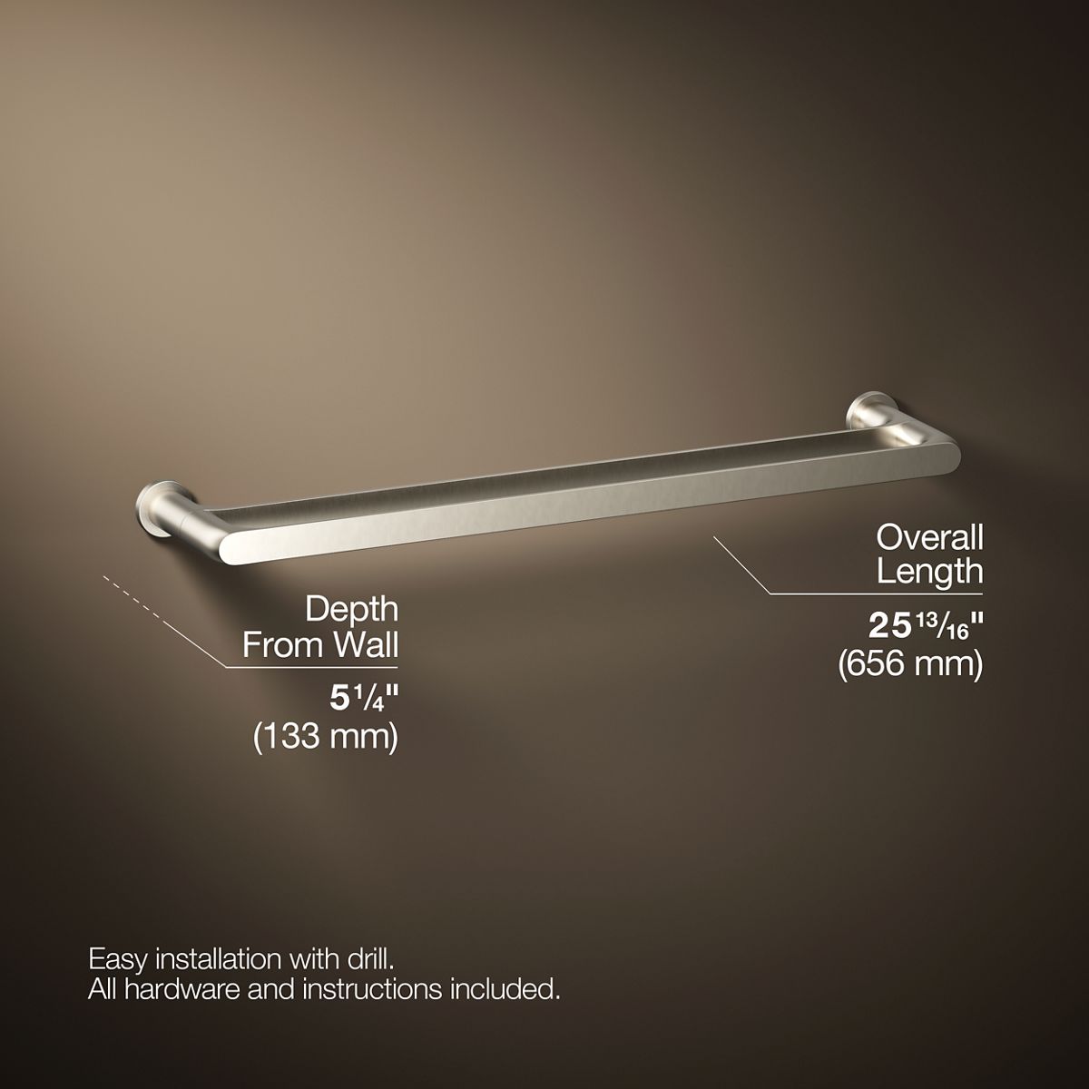 KOHLER K-97496 Avid 24" double towel bar