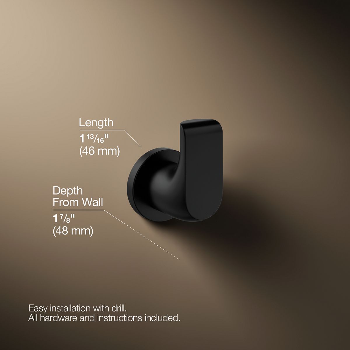 KOHLER K-97499 Avid Robe hook
