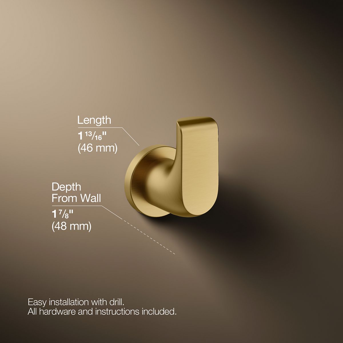 KOHLER K-97499 Avid Robe hook