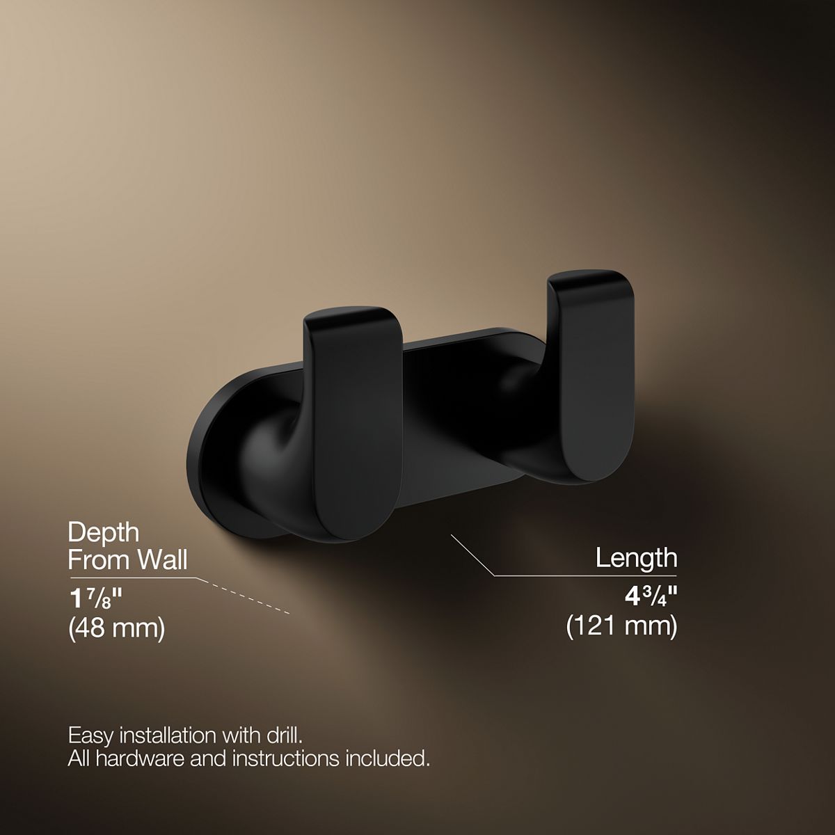KOHLER K-97500 Avid Double robe hook