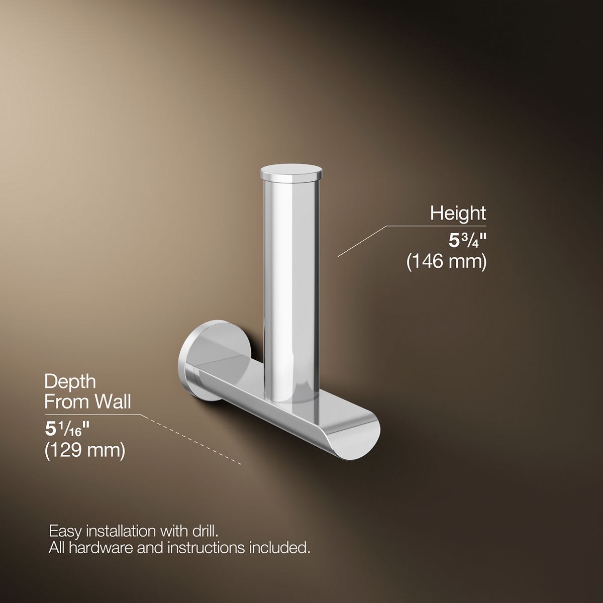 KOHLER K-97502 Avid Vertical toilet paper holder