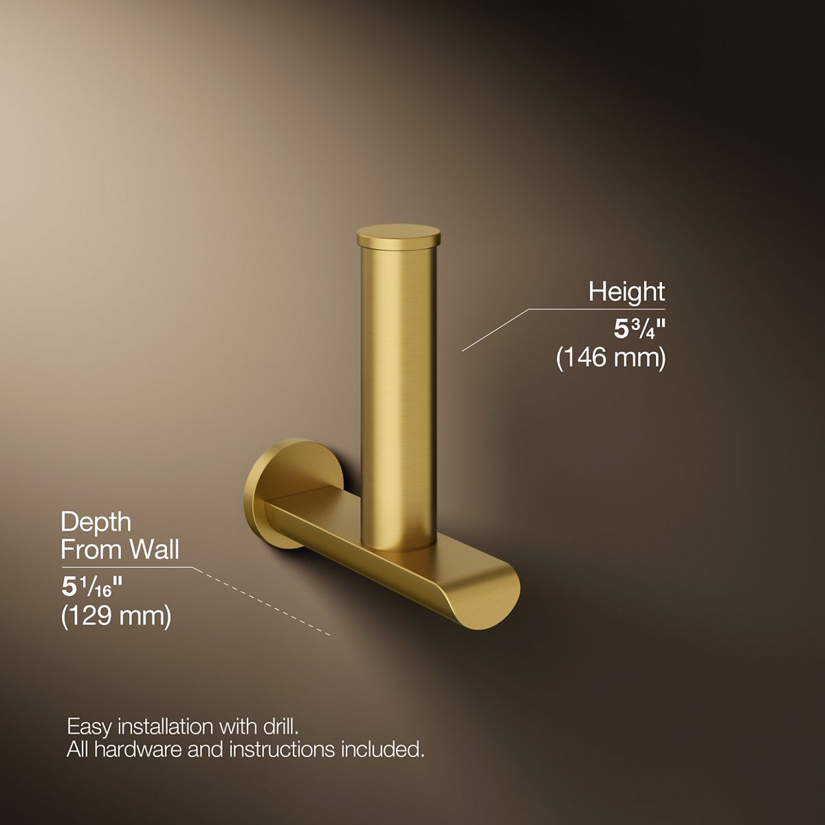 KOHLER K-97502 Avid Vertical toilet paper holder