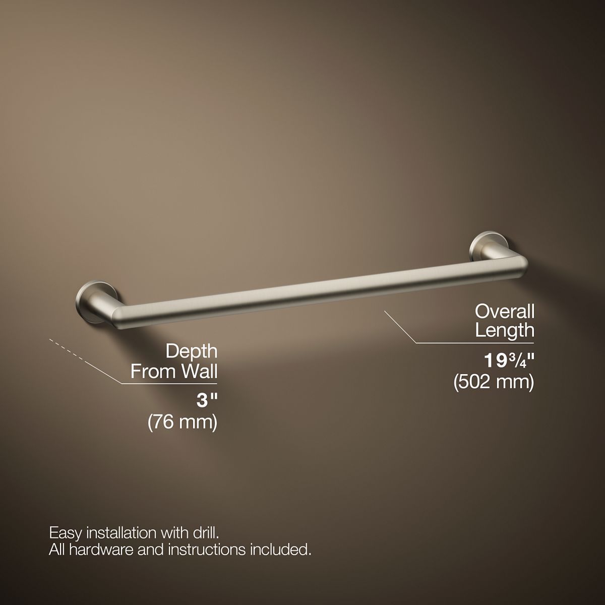 KOHLER K-97878 Kumin 18" towel bar