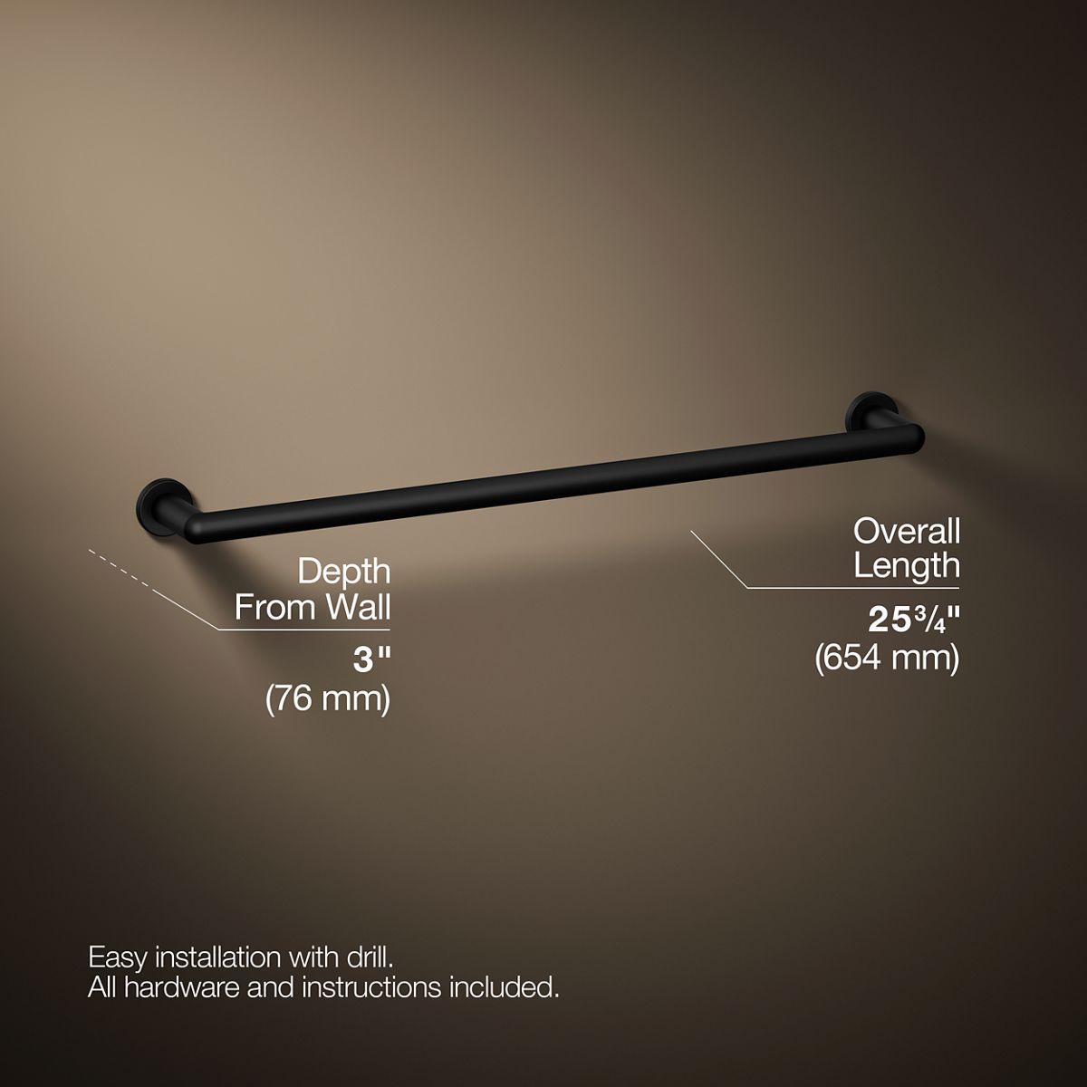 KOHLER K-97882 Kumin 24" towel bar