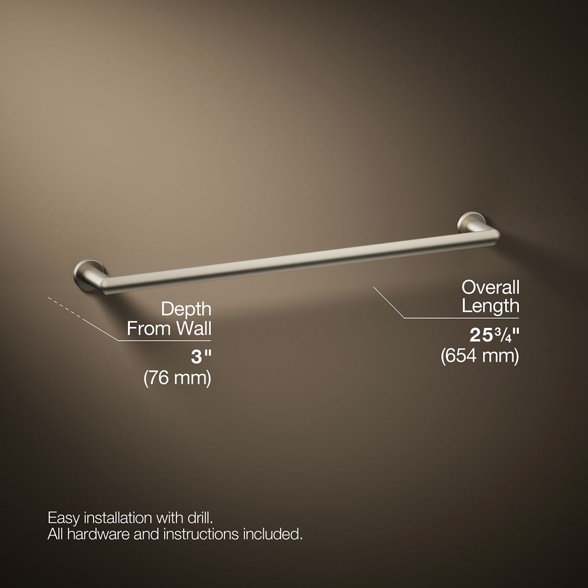 KOHLER K-97882 Kumin 24" towel bar