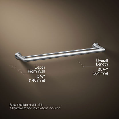 KOHLER K-97890 Kumin 24" double towel bar