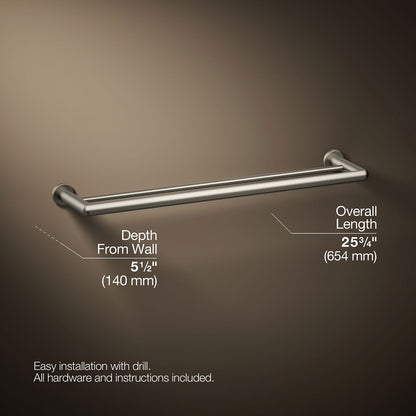 KOHLER K-97890 Kumin 24" double towel bar