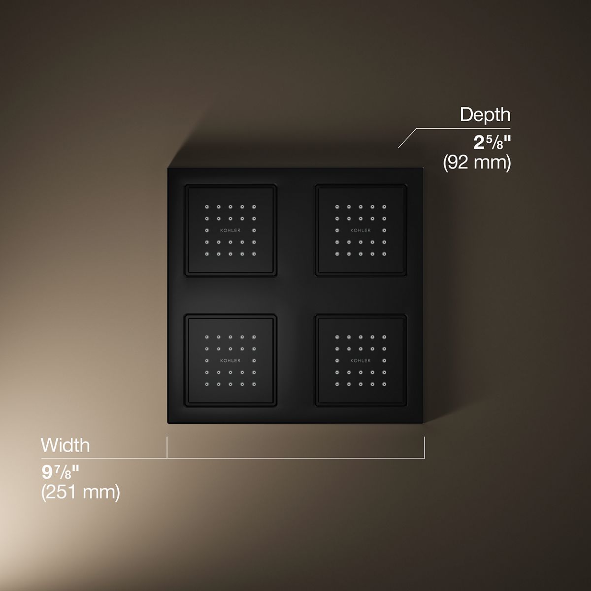 KOHLER K-98740 WaterTile Rain Overhead shower panel with four 22-nozzle sprayheads