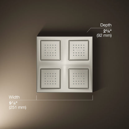 KOHLER K-98740 WaterTile Rain Overhead shower panel with four 22-nozzle sprayheads