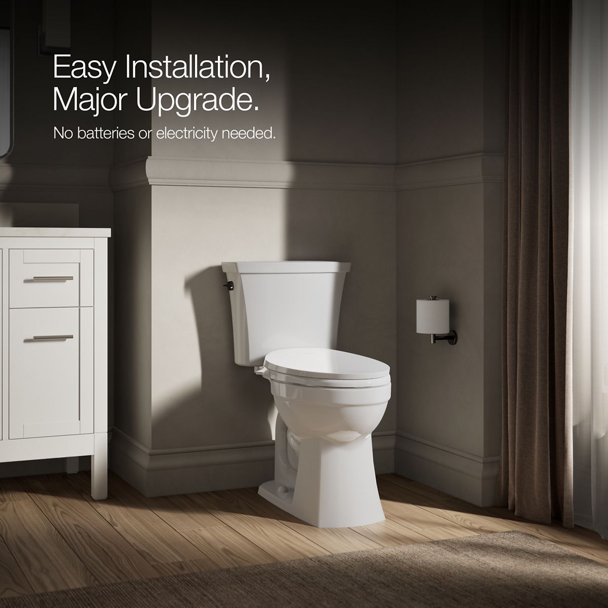 KOHLER K-98804 PureWash M300 Elongated manual bidet toilet seat