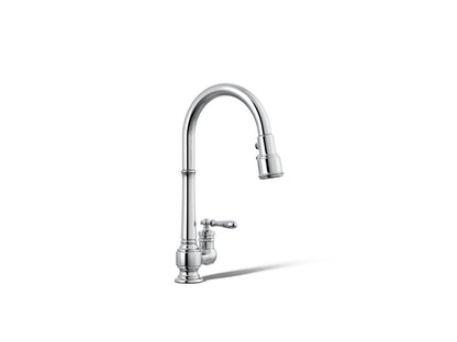KOHLER K-99260 Artifacts Pull-down kitchen sink faucet with three-function sprayhead
