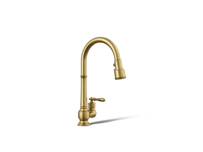 KOHLER K-99260 Artifacts Pull-down kitchen sink faucet with three-function sprayhead