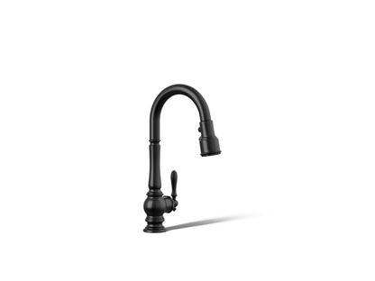 KOHLER K-99261 Artifacts Pull-down kitchen sink faucet with three-function sprayhead
