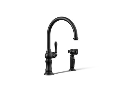 KOHLER K-99262 Artifacts Single-handle kitchen sink faucet with two-function sprayhead