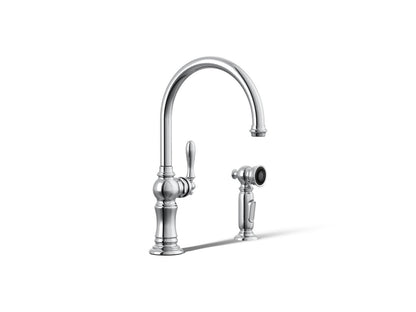 KOHLER K-99262 Artifacts Single-handle kitchen sink faucet with two-function sprayhead