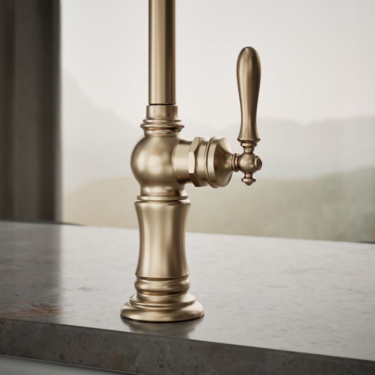 KOHLER K-99262 Artifacts Single-handle kitchen sink faucet with two-function sprayhead