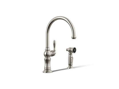 KOHLER K-99262 Artifacts Single-handle kitchen sink faucet with two-function sprayhead