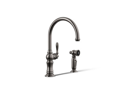 KOHLER K-99262 Artifacts Single-handle kitchen sink faucet with two-function sprayhead