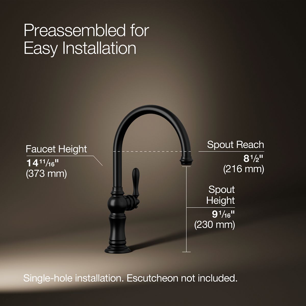 KOHLER K-99263 Artifacts Single-handle kitchen sink faucet