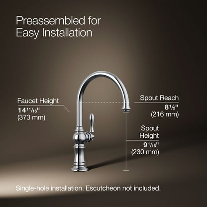KOHLER K-99263 Artifacts Single-handle kitchen sink faucet