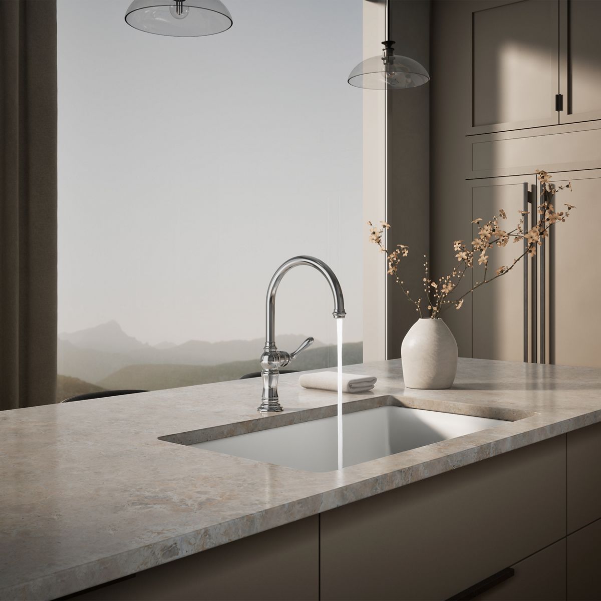 KOHLER K-99263 Artifacts Single-handle kitchen sink faucet