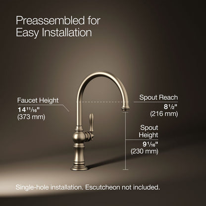 KOHLER K-99263 Artifacts Single-handle kitchen sink faucet
