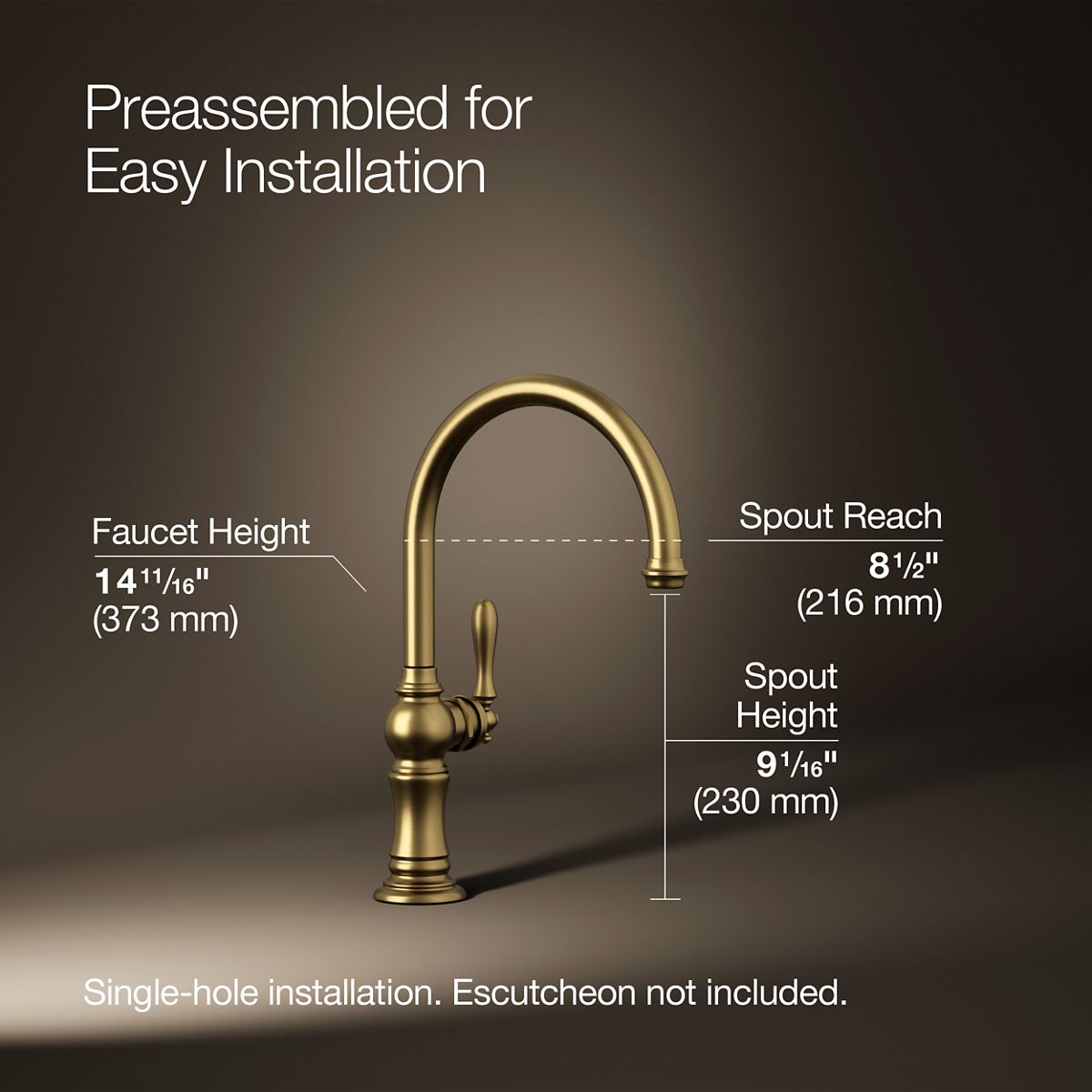 KOHLER K-99263 Artifacts Single-handle kitchen sink faucet