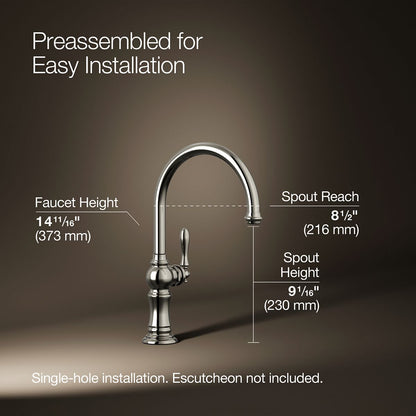 KOHLER K-99263 Artifacts Single-handle kitchen sink faucet
