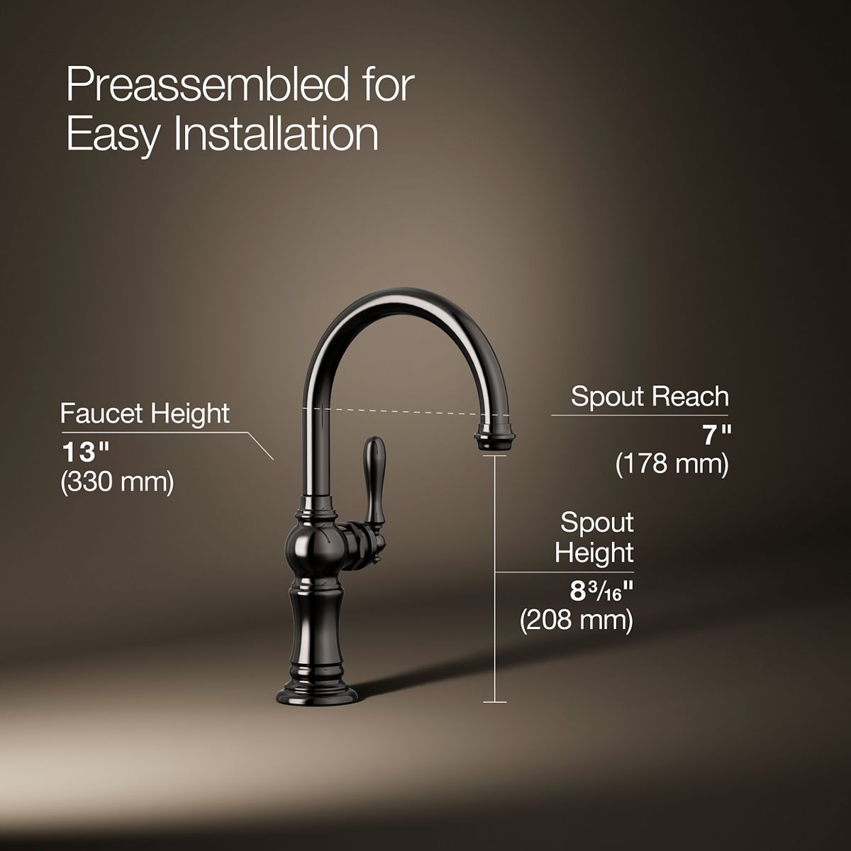 KOHLER K-99264 Artifacts Single-handle kitchen sink faucet