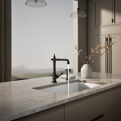 KOHLER K-99265 Artifacts Single-handle kitchen sink faucet with side sprayer