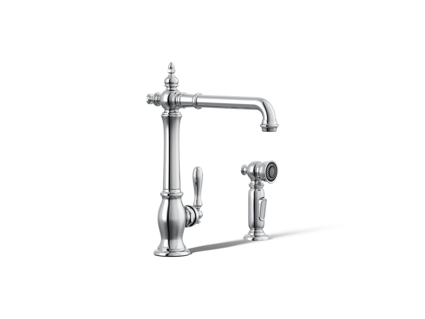 KOHLER K-99265 Artifacts Single-handle kitchen sink faucet with side sprayer