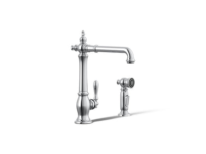 KOHLER K-99265 Artifacts Single-handle kitchen sink faucet with side sprayer