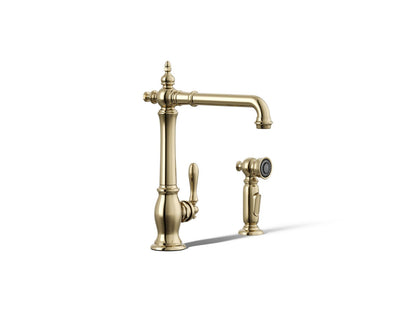 KOHLER K-99265 Artifacts Single-handle kitchen sink faucet with side sprayer
