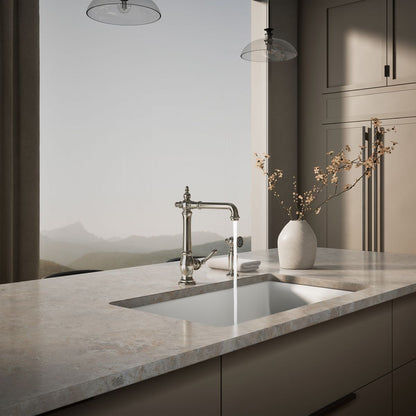 KOHLER K-99265 Artifacts Single-handle kitchen sink faucet with side sprayer