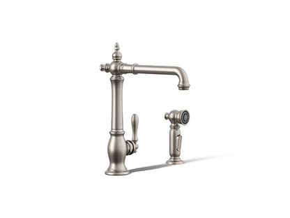 KOHLER K-99265 Artifacts Single-handle kitchen sink faucet with side sprayer