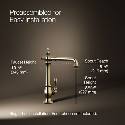 KOHLER K-99266 Artifacts Single-handle kitchen sink faucet