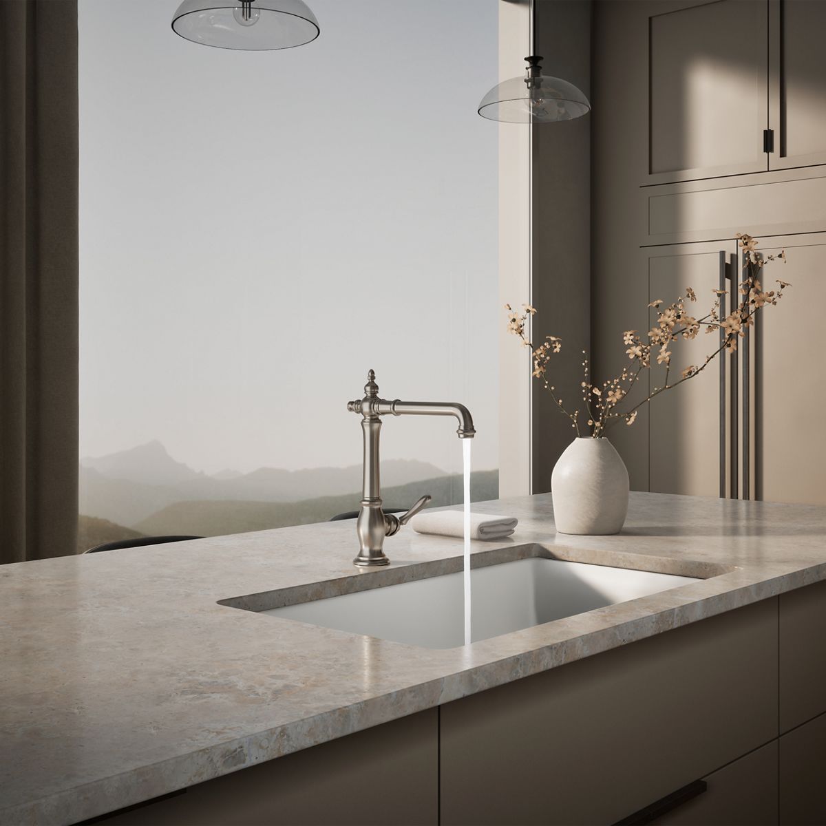 KOHLER K-99266 Artifacts Single-handle kitchen sink faucet