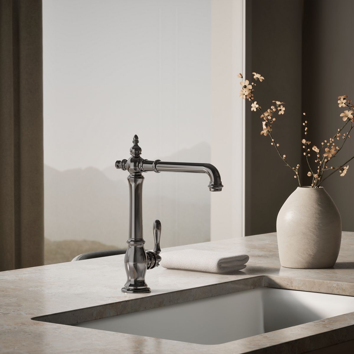 KOHLER K-99266 Artifacts Single-handle kitchen sink faucet