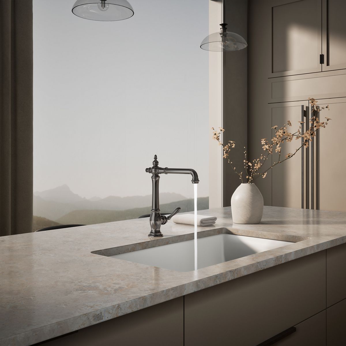 KOHLER K-99266 Artifacts Single-handle kitchen sink faucet